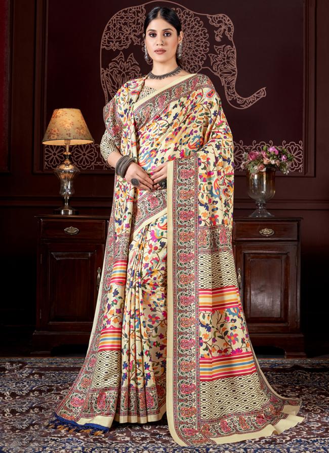 Pasmina Multi Colour Casual Wear Printed Saree